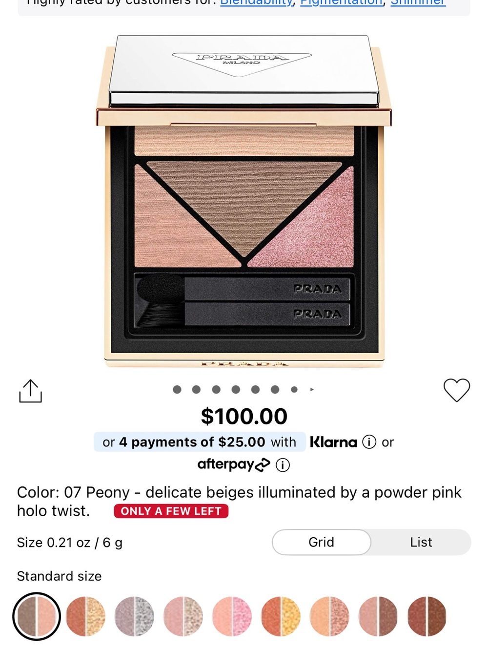 Prada Peony Eye Palette — Beige, Pink & Taupe